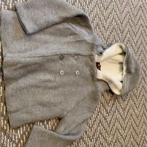 Gray Hooded Knit Jacket